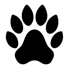 Fototapeta premium Black paw print isolated on white background