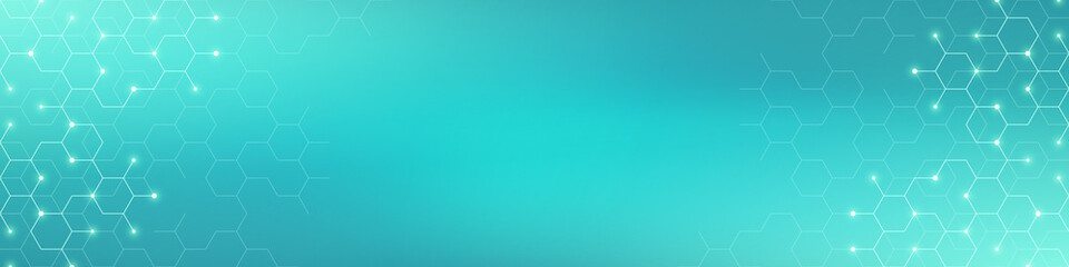 Abstract geometric background with hexagons shape pattern for banner or website header template