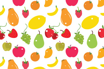 Colorful Seamless Fruit Pattern for Summer and Food Designs