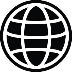 Highly detailed black globe silhouette with transparency for design projects