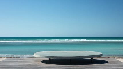 Coastal table overlooking turquoise ocean