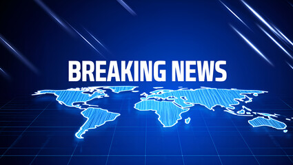 Breaking news world map digital graphic