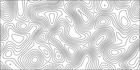 Abstract topographic contour pattern  in black and white, composed of densely packed, irregular concentric lines. Minimalistic and mathematical, often seen in science visuals, mapping aesthetics.