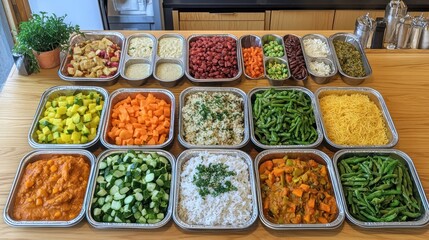 Colorful prepared food bar