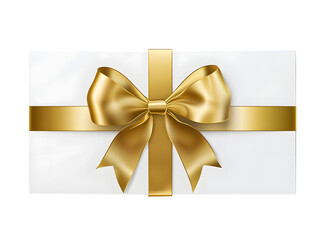 White gift voucher with gold ribbon and bow. Discou.png