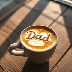 Father’s Day Coffee: Latte Art with ‘Dad’ in Foamy Letters