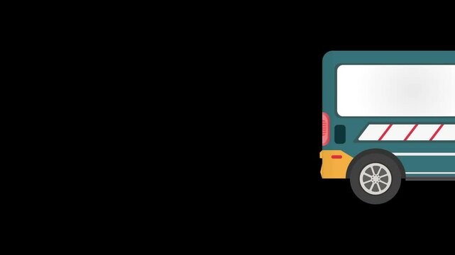 Simple Animated fast delivery truck/van icon. delivery truck animation. Transportation. Vehicle in motion. Seamless loop 4K HD video on a white background. Motion graphic animations alpha channel.