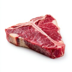 Obraz premium Raw t bone steak isolated on white background
