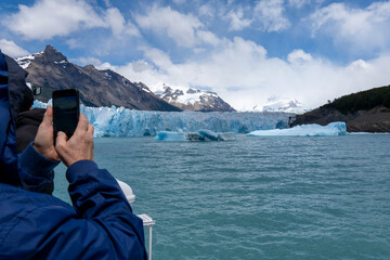 Glacier Perito Moreno  southeast of Argentina . Bismarck Glacier is a glacier located in Los...