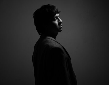 Self portraits in black and white and showing deep emotion