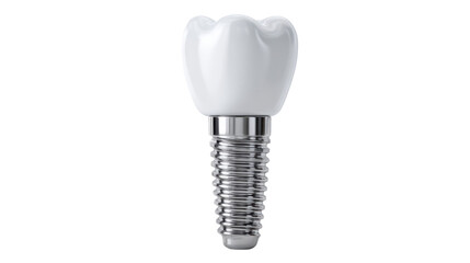 Obraz na płótnie Canvas Dental implant: a detailed view of a single, pristine dental implant, showcasing the innovative fusion of bio-compatible materials for a confident, natural smile.