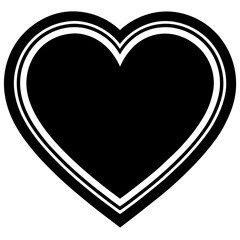 Bold black heart shape graphic design element