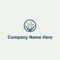 Online shopping logo design template concept for eCommerce flatform