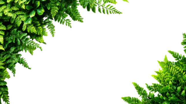 Botanical Embrace: Fresh green leaves creating a delicate border, framing space for your text. A verdant display of nature's finest, a symphony of form and color.