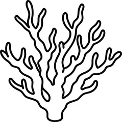 Obraz premium coral reef icon line art vector illustration on transparent background