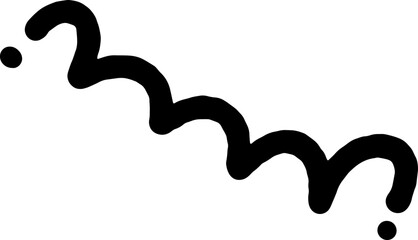 Abstract Wavy Line Design Element Bold, Black, Hand-Drawn Style
