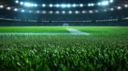 Night field in empty stadium