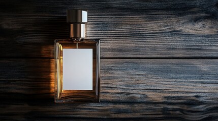 Perfume bottle on wood