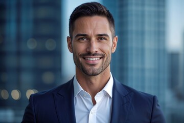 Confident Smiling Businessman Portrait Professional Headshot for Corporate Success