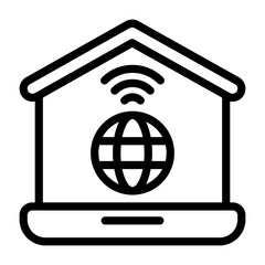 Remote Work Outline Icon