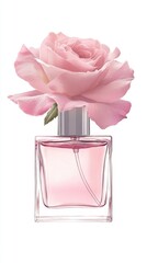Rose-topped floral bottle