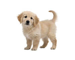 golden retriever puppy standing photo