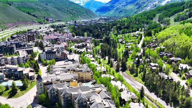 Aerial video Town of Vail, Colorado