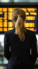 Traveler waits at airport