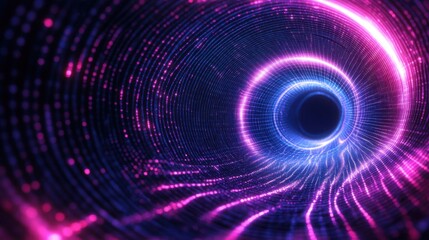 Vibrant light spiral tunnel