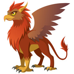 Fototapeta premium Fantasy griffin creature with wings and claws 