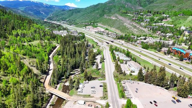 Aerial video Town of Vail, Colorado
