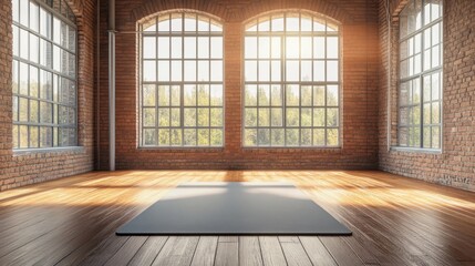 Yoga practice in a sunlit studio