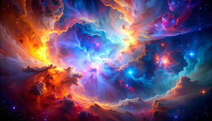 Vibrant Cosmic Nebula – Space Explosion in HD