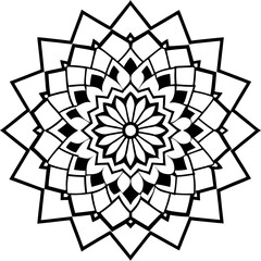 Obraz premium Pixel-Style Mandala Vector on White