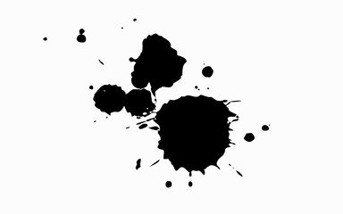 Black ink drops on white background ink vector