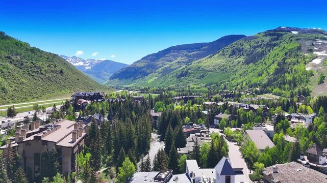 Aerial video Town of Vail, Colorado
