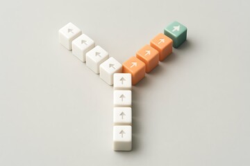 Strategic Decision Making A Visual Representation of Choosing Paths, Options, and Directions Using Upward Arrow Blocks