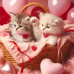 beautiful kittens in a bucket