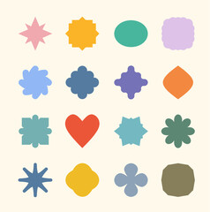 Collection of Flat Abstract Shape Elements Vector Geometric, Organic, for web, shape, design elements
