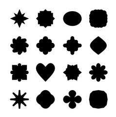 A series of vector frame labels. Shape design elements of special offers in retro colors, frame icons, black notes.