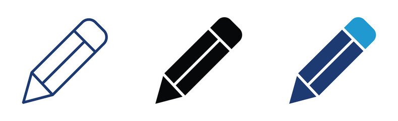 Pencil icon symbol vector illustration isolated on white background , stock vector .