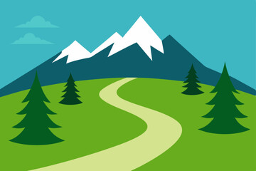 Fototapeta premium vector illustration of a mountain landscape