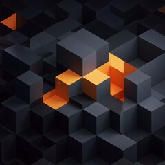 Obraz premium Abstract Cube Arrangement Gray and Orange