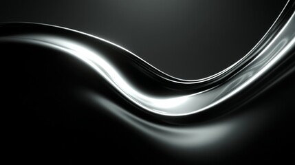 A sleek, abstract wave design, showcasing light reflections on a smooth surface.