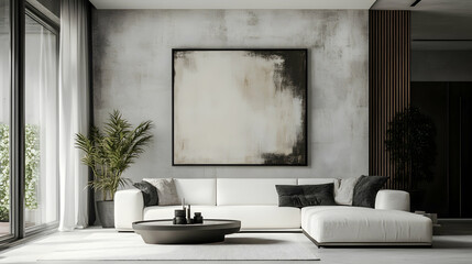 Living room featuring a large pai  FFCD7