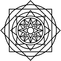 Neon Sacred Geometry Mandala on White