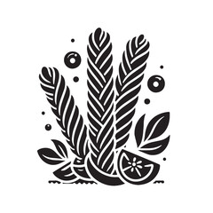 Black Churros Silhouette Vector, High Quality Illustration on White Background