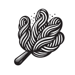 Black Churros Silhouette Vector, High Quality Illustration on White Background