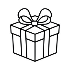 Obraz premium Christmas gift box line art 