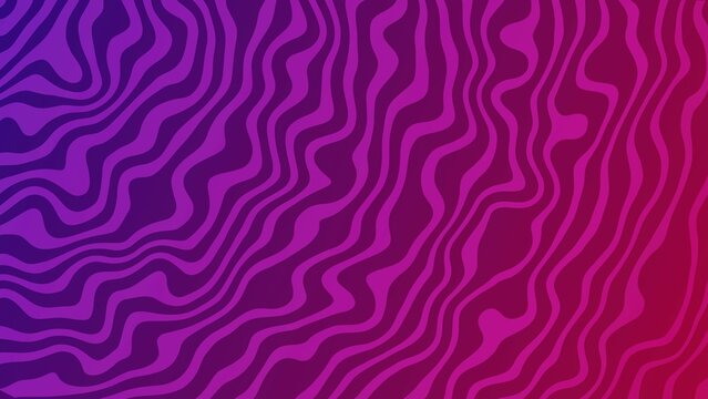 psychedelic wavy line pattern illustrationon a vibrant blue red gradient seamless background